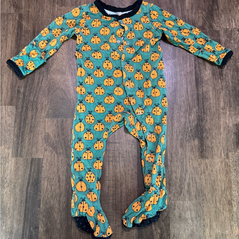 Bamboo Ladybug 3-6 Snap Footie